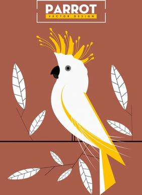 parrot background leaf ornament classical colored flat sketch
