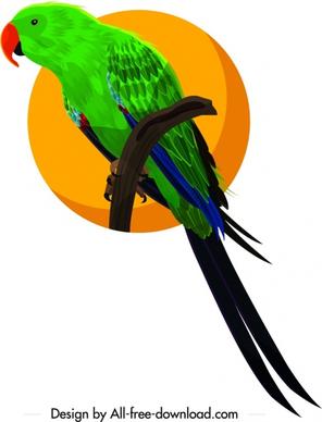 parrot icon colorful 3d design
