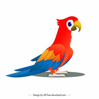 parrot icon colorful cartoon sketch