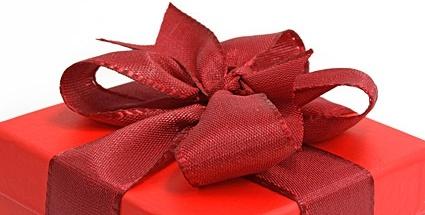 partial picture of the red gift box