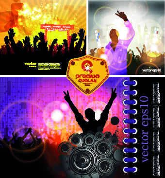 party background with people silhouettes vector