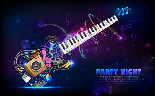 party night flyer background vector
