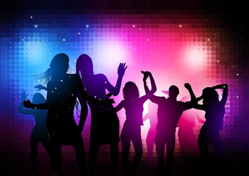 party people silhouette vector