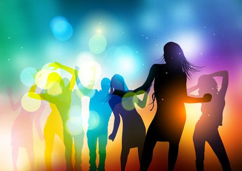 party people silhouette vector