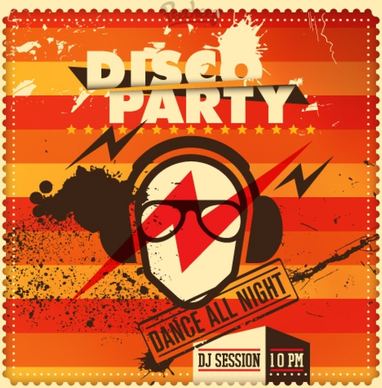 party retro poster red