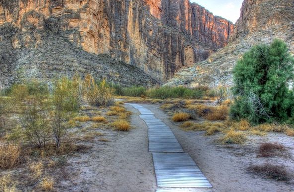 path into the canyon at big bend national park texas
