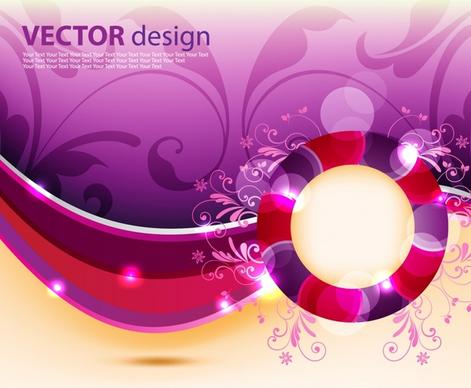 decorative background shiny colorful floral curves decor