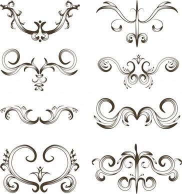 decorative elements templates modern design elegant symmetric shapes