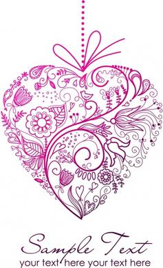 love background classical flat botany heart shapes layout