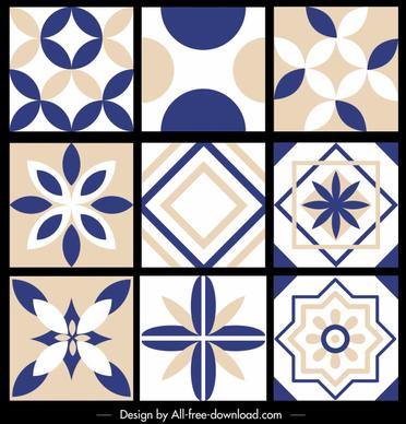 pattern design elements flat symmetrical flora geometric decor