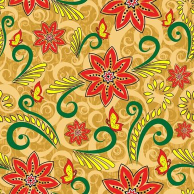 fabric pattern template colorful classical flowers decor