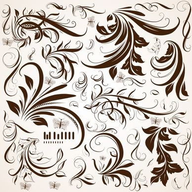 floral pattern classical curves ornament