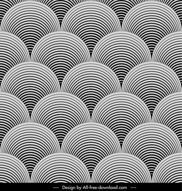 pattern template black white repeating illusive curves shapes