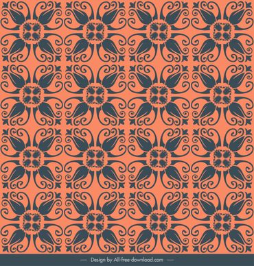 pattern template classical repeating symmetrical flora sketch