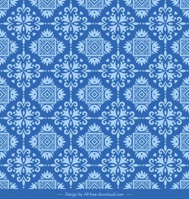 pattern template retro blue symmetrical flat repeating elements