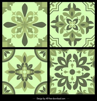 pattern templates classical floras decor symmetrical monochrome
