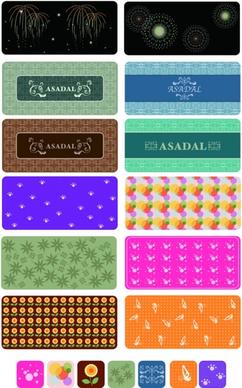 colorful pattern background sets various colored types