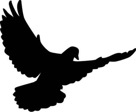 peace dove silhouette vector illustration