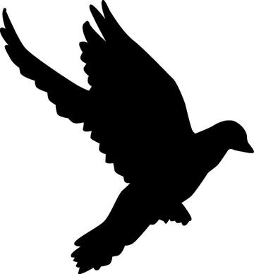 peace dove silhouette vector illustration