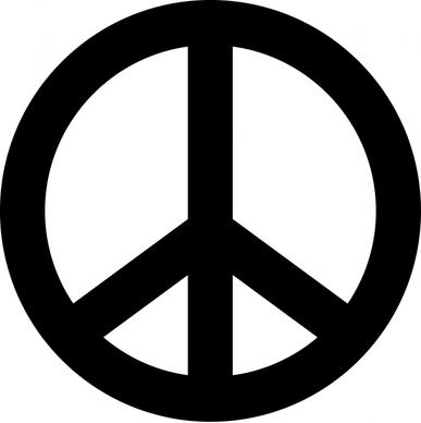 peace sign icon flat contrast symmetric shape