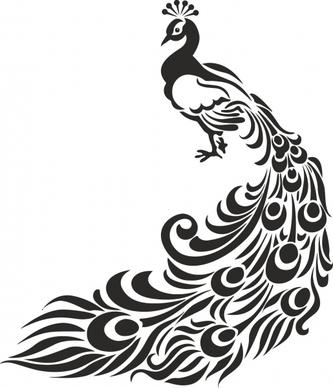 peacock stencil free cdr vectors art