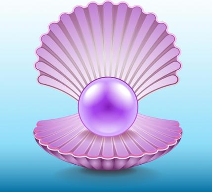 pearl shell icon bright shiny violet design