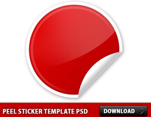 Peel Sticker template PSD