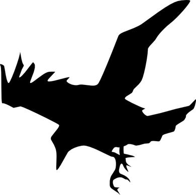 Peileppe Crow Flying Down clip art