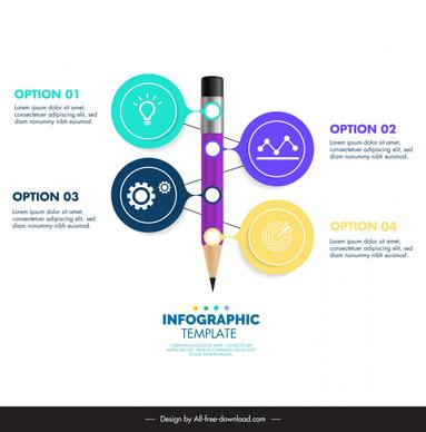 pen infographic design elements symbols isolation pencil decor