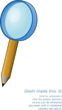Pencil With A Magnifying Lens clip art