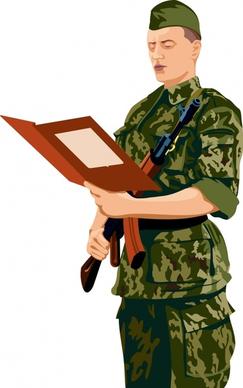soldier painting colored cartoon sketch 3d design