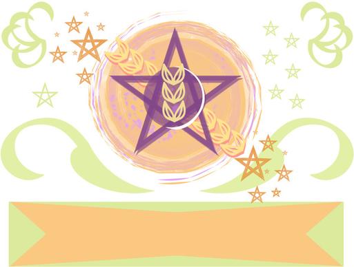 pentacle wheat banner hypster