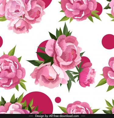 peonies background bright colored classical sketch blooming decor