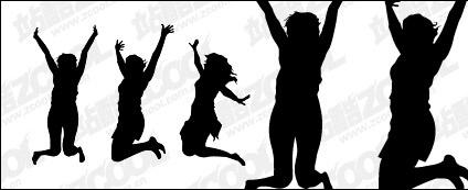 People beat silhouette vector material