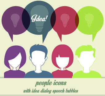 people icons and speech bubbles vector