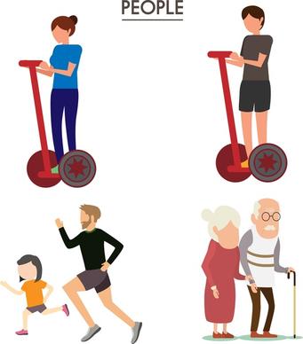 people icons design in various activities
