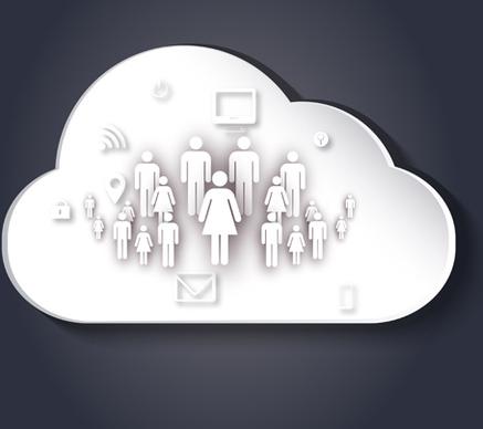 people social networks clouds vector