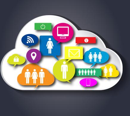 people social networks clouds vector