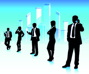 people working silhouettes vector