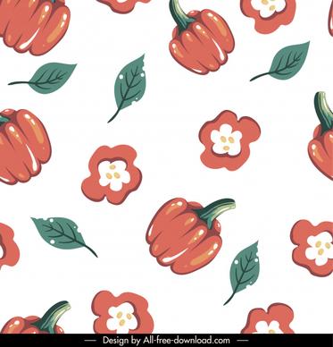 pepper pattern colored classical handdrawn flat repeating sketch