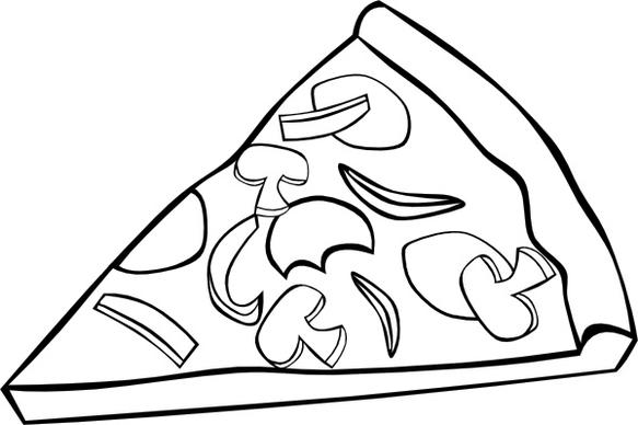 Pepperoni Pizza Slice (b And W) clip art