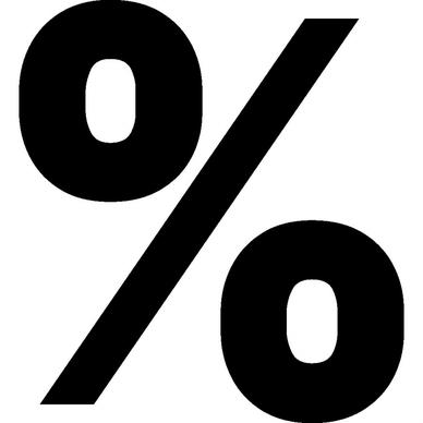 percent sign icon flat black symmetric design