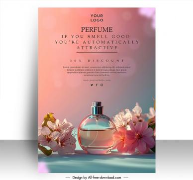 perfume poster template elegant petals decor