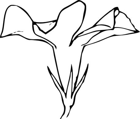 Periwinkle Flower Side View clip art