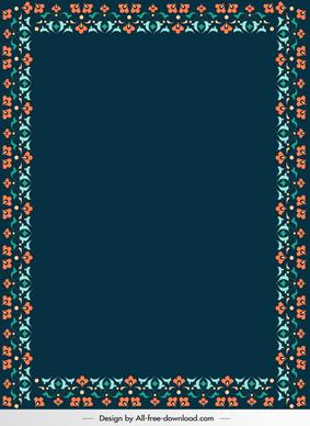 persian border template classic floral design  