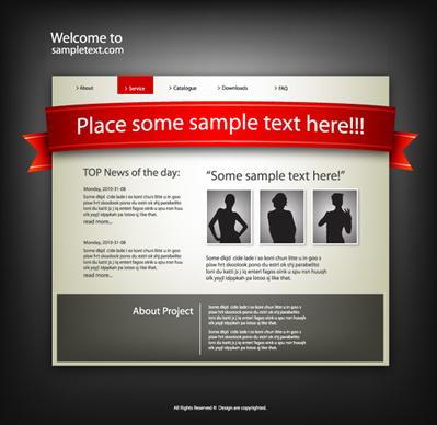 personality web site template design vector
