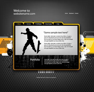 personality web site template design vector