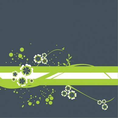 flowers background design elements green flat petals icons