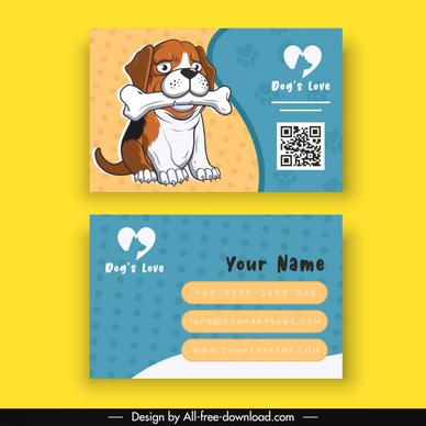 pet care business card templates handdrawn dog bone 