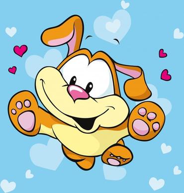 joyful puppy background cute cartoon sketch bright colorful